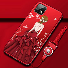 Handyhülle Silikon Hülle Gummi Schutzhülle Flexible Motiv Kleid Mädchen für Huawei Enjoy 20 5G Rot