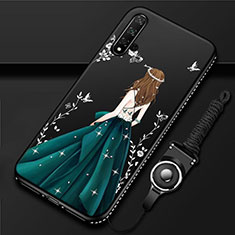 Handyhülle Silikon Hülle Gummi Schutzhülle Flexible Motiv Kleid Mädchen für Huawei Nova 5 Grün