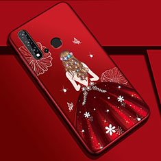 Handyhülle Silikon Hülle Gummi Schutzhülle Flexible Motiv Kleid Mädchen für Huawei Nova 5i Fuchsie