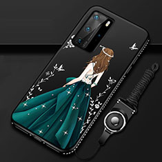 Handyhülle Silikon Hülle Gummi Schutzhülle Flexible Motiv Kleid Mädchen für Huawei P40 Pro Grün