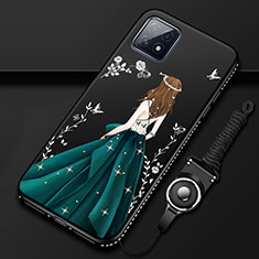 Handyhülle Silikon Hülle Gummi Schutzhülle Flexible Motiv Kleid Mädchen für Oppo A72 5G Schwarz