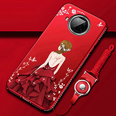 Handyhülle Silikon Hülle Gummi Schutzhülle Flexible Motiv Kleid Mädchen für Xiaomi Mi 10i 5G Rot