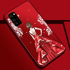 Handyhülle Silikon Hülle Gummi Schutzhülle Flexible Motiv Kleid Mädchen S01 für Huawei Honor V30 Pro 5G Bunt