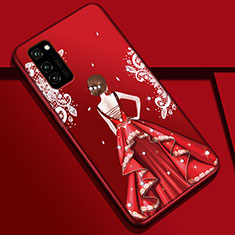Handyhülle Silikon Hülle Gummi Schutzhülle Flexible Motiv Kleid Mädchen S01 für Huawei Honor View 30 Pro 5G Bunt