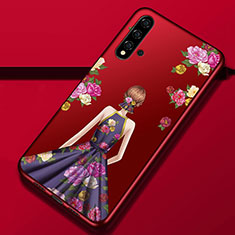 Handyhülle Silikon Hülle Gummi Schutzhülle Flexible Motiv Kleid Mädchen S02 für Huawei Nova 5 Pro Violett