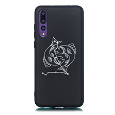 Handyhülle Silikon Hülle Gummi Schutzhülle Konstellation S07 für Huawei P20 Pro Schwarz