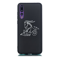 Handyhülle Silikon Hülle Gummi Schutzhülle Konstellation S09 für Huawei P20 Pro Schwarz