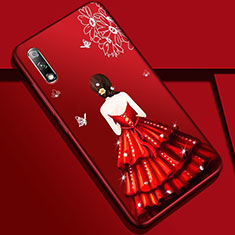 Handyhülle Silikon Hülle Gummi Schutzhülle Motiv Kleid Mädchen für Huawei Honor 9X Rot