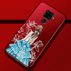 Handyhülle Silikon Hülle Gummi Schutzhülle Motiv Kleid Mädchen für Huawei Nova 5i Pro Blau