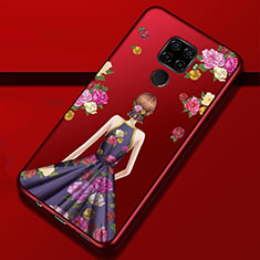 Handyhülle Silikon Hülle Gummi Schutzhülle Motiv Kleid Mädchen für Huawei Nova 5i Pro Violett