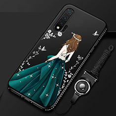 Handyhülle Silikon Hülle Gummi Schutzhülle Motiv Kleid Mädchen für Huawei Nova 6 5G Schwarz