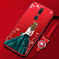 Handyhülle Silikon Hülle Gummi Schutzhülle Motiv Kleid Mädchen für Oppo A9 Plusfarbig