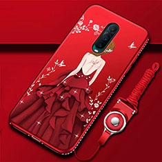 Handyhülle Silikon Hülle Gummi Schutzhülle Motiv Kleid Mädchen für Oppo R17 Pro Rot