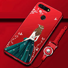 Handyhülle Silikon Hülle Gummi Schutzhülle Motiv Kleid Mädchen K01 für Huawei Honor V20 Plusfarbig