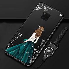 Handyhülle Silikon Hülle Gummi Schutzhülle Motiv Kleid Mädchen K01 für Huawei Mate 20 Pro Schwarz