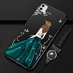 Handyhülle Silikon Hülle Gummi Schutzhülle Motiv Kleid Mädchen M01 für Apple iPhone 11 Grün