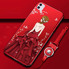 Handyhülle Silikon Hülle Gummi Schutzhülle Motiv Kleid Mädchen M01 für Apple iPhone 11 Rot