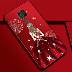 Handyhülle Silikon Hülle Gummi Schutzhülle Motiv Kleid Mädchen S01 für Huawei Nova 5i Pro Fuchsie