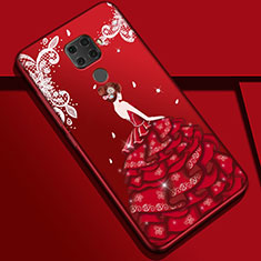 Handyhülle Silikon Hülle Gummi Schutzhülle Motiv Kleid Mädchen S01 für Huawei Nova 5z Bunt