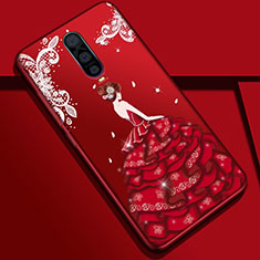 Handyhülle Silikon Hülle Gummi Schutzhülle Motiv Kleid Mädchen S01 für Oppo R17 Pro Rot