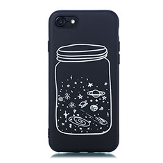 Handyhülle Silikon Hülle Gummi Schutzhülle Sternenhimmel für Apple iPhone 7 Weiß