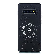 Handyhülle Silikon Hülle Gummi Schutzhülle Sternenhimmel für Samsung Galaxy S10 5G Schwarz