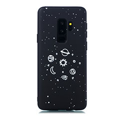 Handyhülle Silikon Hülle Gummi Schutzhülle Sternenhimmel für Samsung Galaxy S9 Plus Schwarz