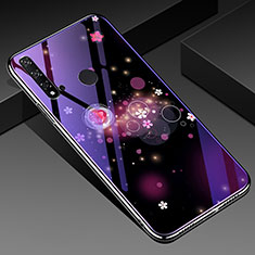 Handyhülle Silikon Hülle Rahmen Schutzhülle Spiegel Blumen für Huawei Nova 5i Violett