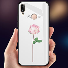 Handyhülle Silikon Hülle Rahmen Schutzhülle Spiegel Blumen für Huawei P20 Lite Rosa