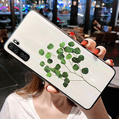 Handyhülle Silikon Hülle Rahmen Schutzhülle Spiegel Blumen für Huawei P40 Lite 5G Grün