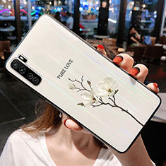 Handyhülle Silikon Hülle Rahmen Schutzhülle Spiegel Blumen für Huawei P40 Lite 5G Weiß