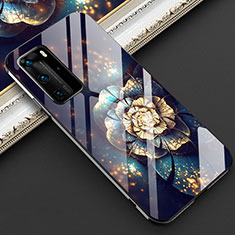 Handyhülle Silikon Hülle Rahmen Schutzhülle Spiegel Blumen für Huawei P40 Pro Plusfarbig