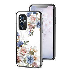 Handyhülle Silikon Hülle Rahmen Schutzhülle Spiegel Blumen für OnePlus 9 5G Weiß