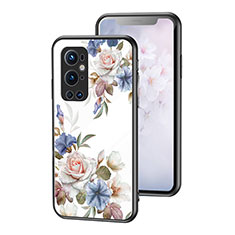 Handyhülle Silikon Hülle Rahmen Schutzhülle Spiegel Blumen für OnePlus 9 Pro 5G Weiß