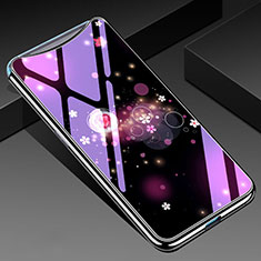 Handyhülle Silikon Hülle Rahmen Schutzhülle Spiegel Blumen für Oppo Find X Super Flash Edition Violett