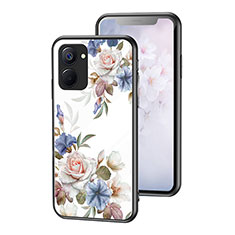 Handyhülle Silikon Hülle Rahmen Schutzhülle Spiegel Blumen für Realme 10S 5G Weiß