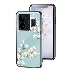 Handyhülle Silikon Hülle Rahmen Schutzhülle Spiegel Blumen für Realme GT Neo5 240W 5G Cyan