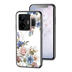 Handyhülle Silikon Hülle Rahmen Schutzhülle Spiegel Blumen für Realme GT Neo6 5G Weiß