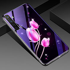 Handyhülle Silikon Hülle Rahmen Schutzhülle Spiegel Blumen für Realme X2 Rosa