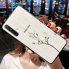 Handyhülle Silikon Hülle Rahmen Schutzhülle Spiegel Blumen für Realme X50m 5G Weiß