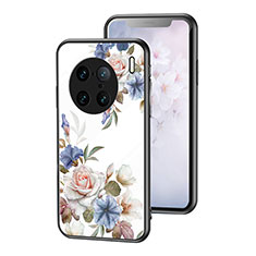 Handyhülle Silikon Hülle Rahmen Schutzhülle Spiegel Blumen für Vivo X90 Pro+ Plus 5G Weiß