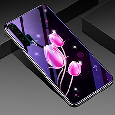 Handyhülle Silikon Hülle Rahmen Schutzhülle Spiegel Blumen K02 für Huawei Honor 20 Pro Pink