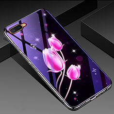 Handyhülle Silikon Hülle Rahmen Schutzhülle Spiegel Blumen M04 für Oppo R15X Rosa