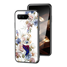 Handyhülle Silikon Hülle Rahmen Schutzhülle Spiegel Blumen S01 für Asus ROG Phone 5 Pro Weiß