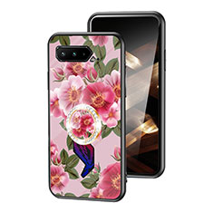 Handyhülle Silikon Hülle Rahmen Schutzhülle Spiegel Blumen S01 für Asus ROG Phone 5 Ultimate Rot