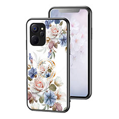 Handyhülle Silikon Hülle Rahmen Schutzhülle Spiegel Blumen S01 für Realme 10 5G Weiß