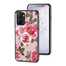 Handyhülle Silikon Hülle Rahmen Schutzhülle Spiegel Blumen S01 für Realme 10S 5G Rot