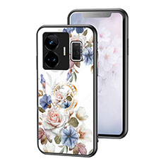 Handyhülle Silikon Hülle Rahmen Schutzhülle Spiegel Blumen S01 für Realme GT3 5G Weiß