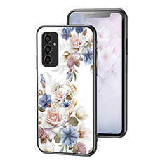 Handyhülle Silikon Hülle Rahmen Schutzhülle Spiegel Blumen S01 für Samsung Galaxy M13 4G Weiß