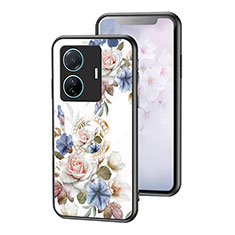 Handyhülle Silikon Hülle Rahmen Schutzhülle Spiegel Blumen S01 für Vivo iQOO Z6 Pro 5G Weiß